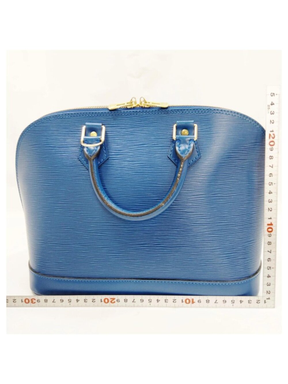 Authentic Louis Vuitton Alma PM Epi Leather Blue Handbag Satchel Bag - Picture 3 of 16